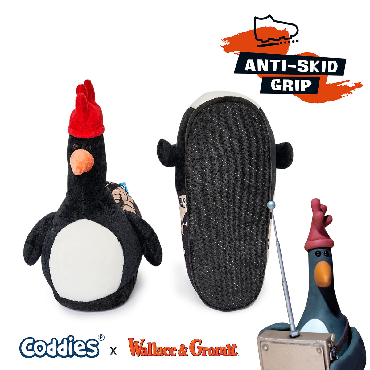 Coddies® Wallace & Gromit Feathers McGraw Slippers